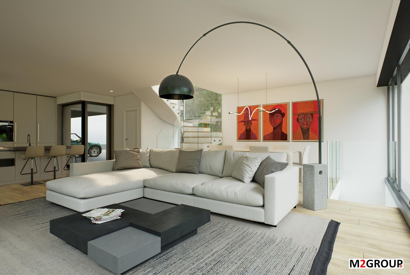 Séjour contemporain baigné de lumière